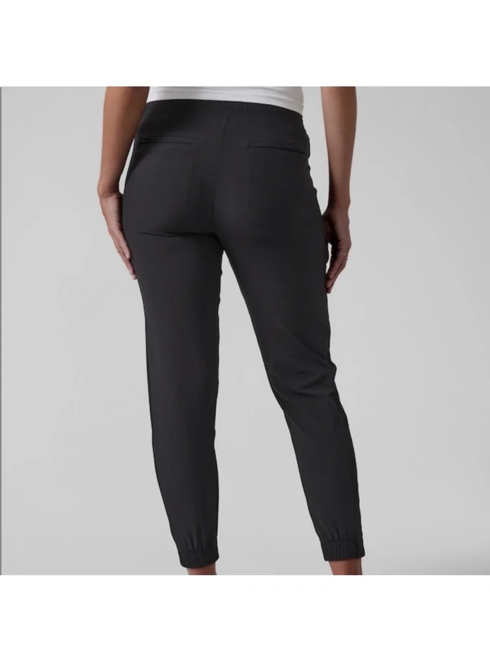 Athleta Brooklyn Jogger Pant Black comfortable lightweight Sz 12